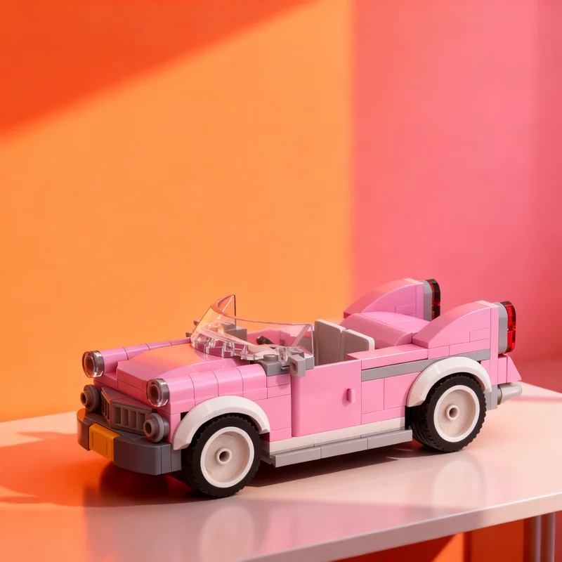 154pcs MOC City Traffic Alma Bright Pink Version Model Building Blocks Construction Toy Christmas Gift Creative Brick Birthday