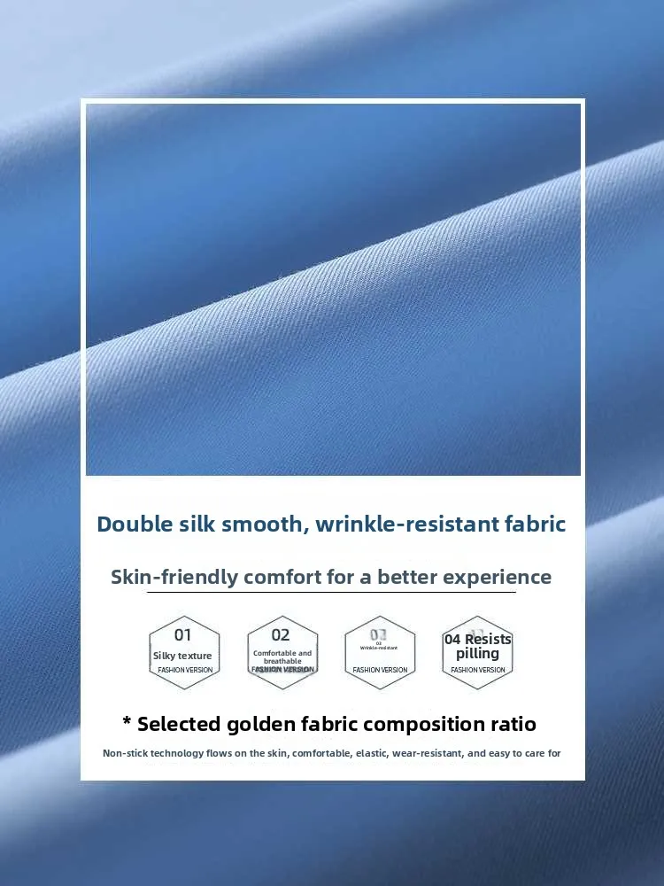 

Busin Casual ort Sve irt for Men Ice Silk Thin f Sve Anti-Wrinkle Elastic Spring Summer Formal Wear Polyester...