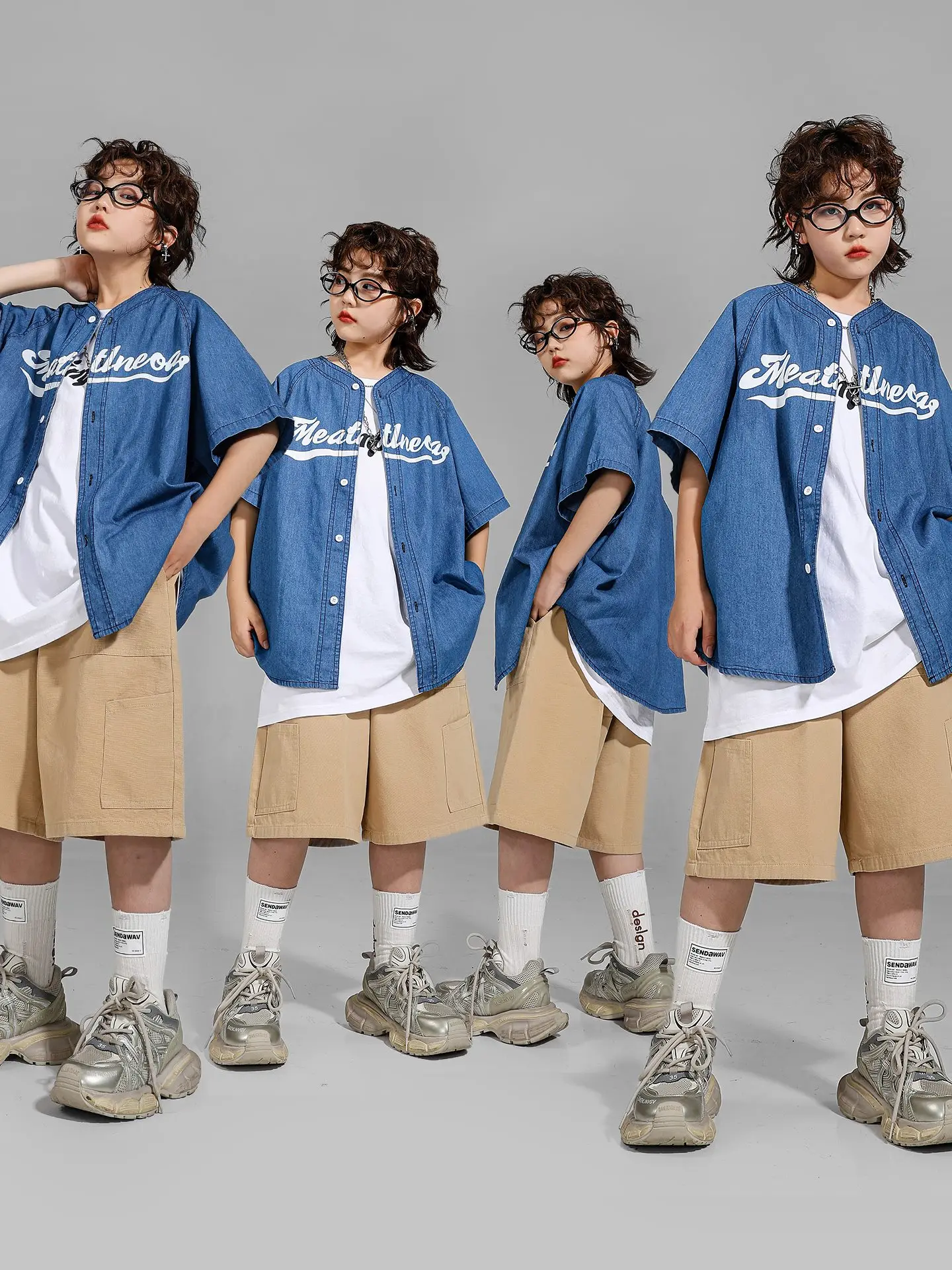 

Streetwear Dance Suit Boys Hip-hop Clothes Street Dance Jazz Dance Costumes Cowboy Jacket Short Sleeve Suit Stage Wear DQL11042