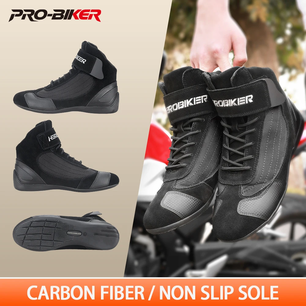 

Four Seasons Men's Motorcycle Boots Wear-Resistant Motocross Protective Boots Outdoor Sports Riding Short Shoes Waterproof