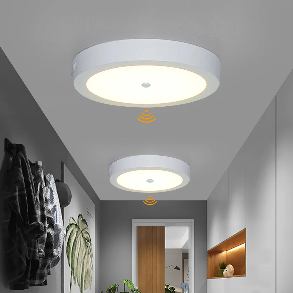 SANDIY Ceiling Lights Motion Sensor LED Panel Lights Smart Ceiling Lamp 6W 12W 24W for Foyer Kitchen Hallway Luminarie AC85-265V view 5