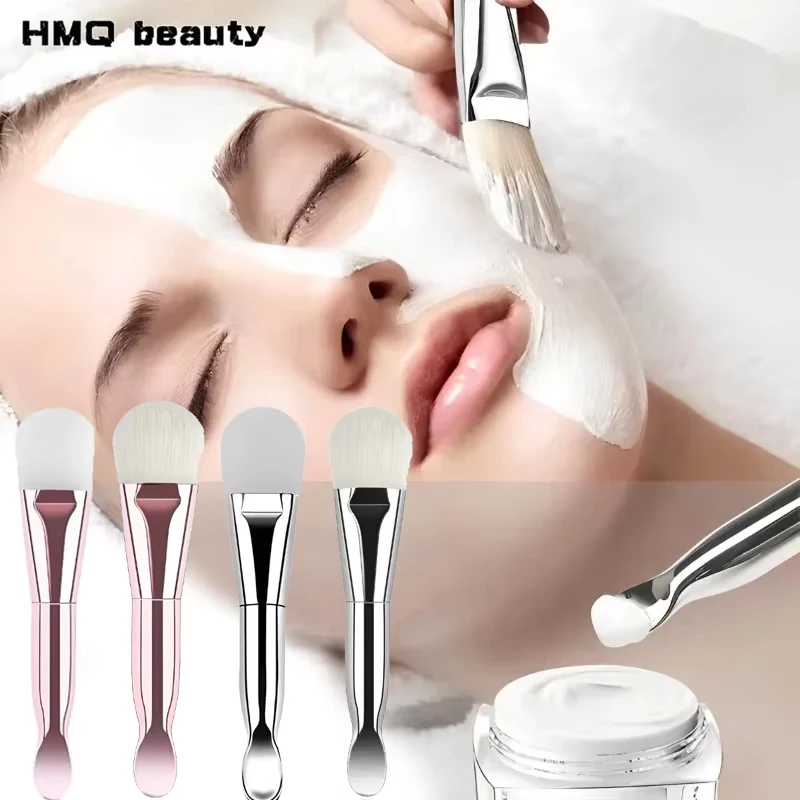 Dual-Use Silicone Facial Mask Brush with Soft Head And Digging Spoon for DIY Mud Film DIY Facial Skin Care Cleaning Beauty Tool