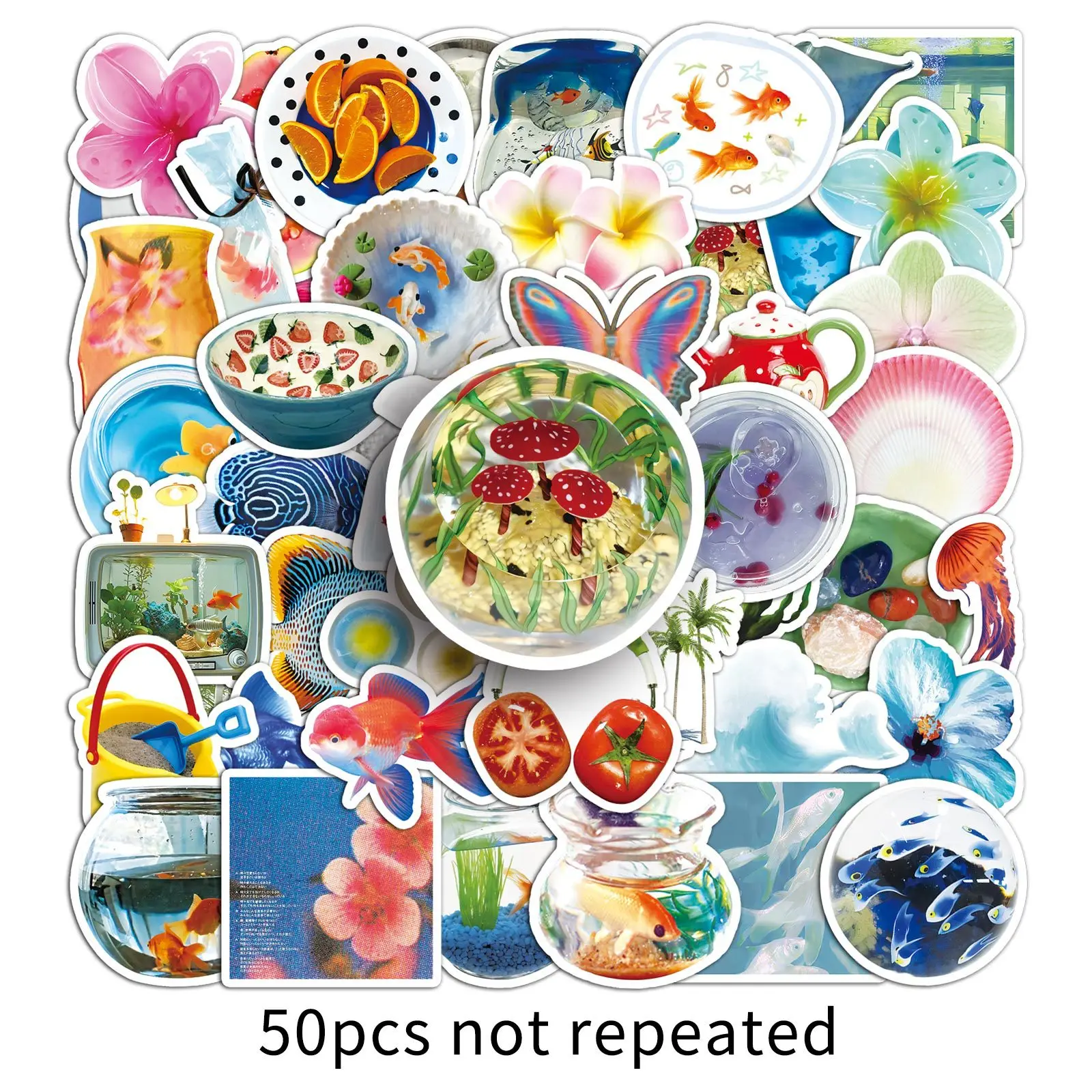

10/50PCS tropical summer ins wind graffiti stickers small freshman tent card phone case suitcase tablet stickers Kids Toy