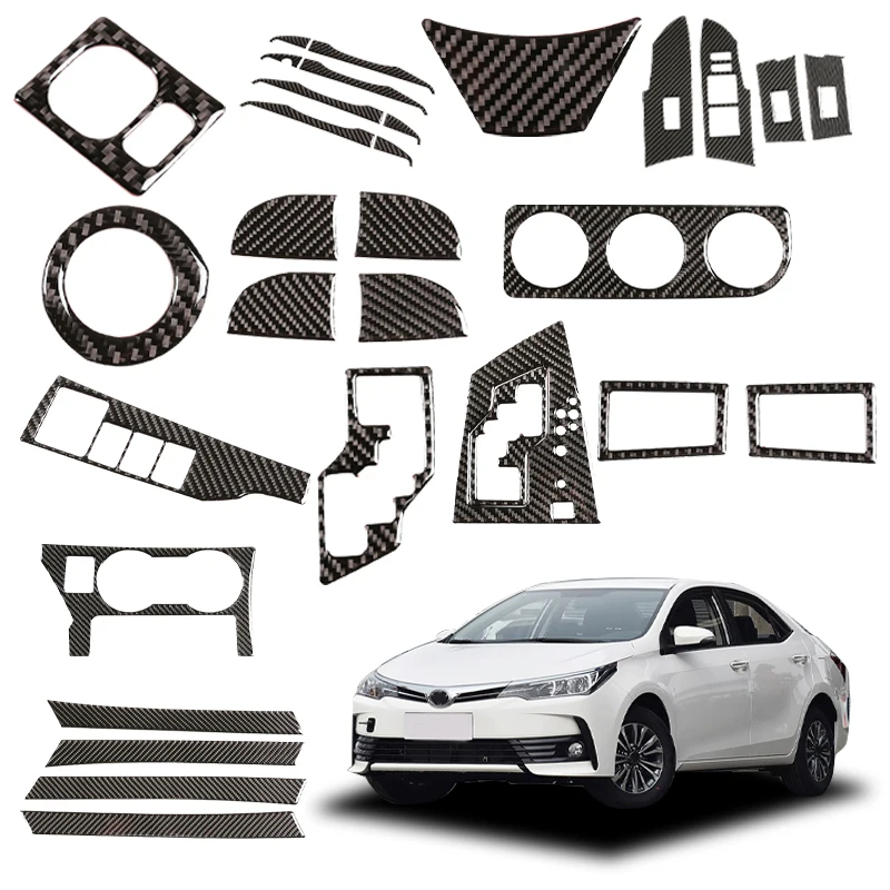 

For Toyota Corolla 2014-2018 Soft Carbon Fiber Interior Kit Dashboard Console Gear Shift Panel Decoration Cover Trim Stickers
