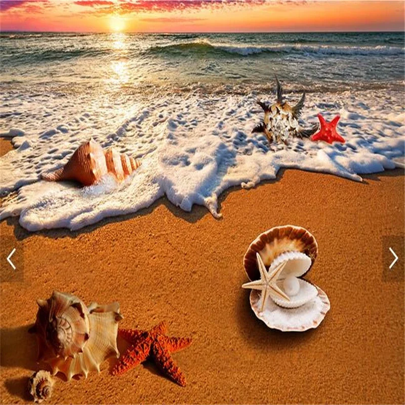 beibehang Sea World starfish floor Bathroom kitchen balcony PVC Wall paper Self wall sticker Floor mural wall papers home decor
