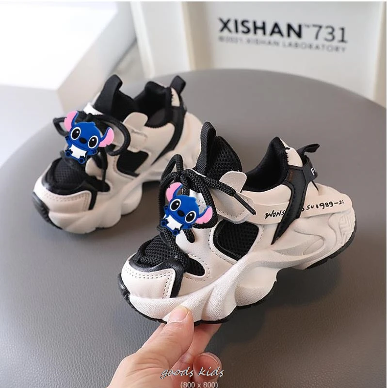 Buty Unisex buty Mickey Minnie dziecięce świetlne tenisówki białe dziewczynki chłopcy oddychający buty dla małego dziecka dzieci moda wszechstronna