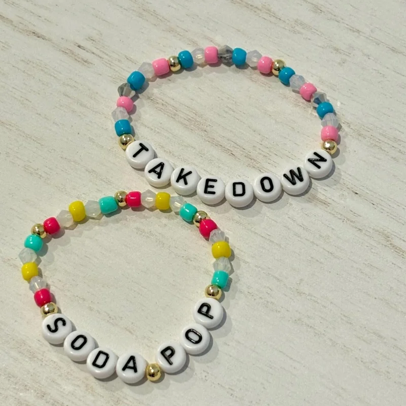 K-Pop Style Demon - Themed Beaded Bracelet | Custom Name Bracelet | K-Pop Fan Jewelry | Aesthetic Handmade Gift view 2