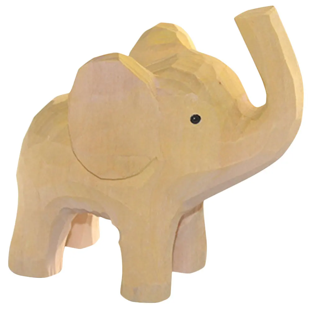 

Wooden Elephant Ornaments Home Decor Living Room Desk Table Shelf Bookcase Bedside Wood Craft Animal Statue Smooth Wear