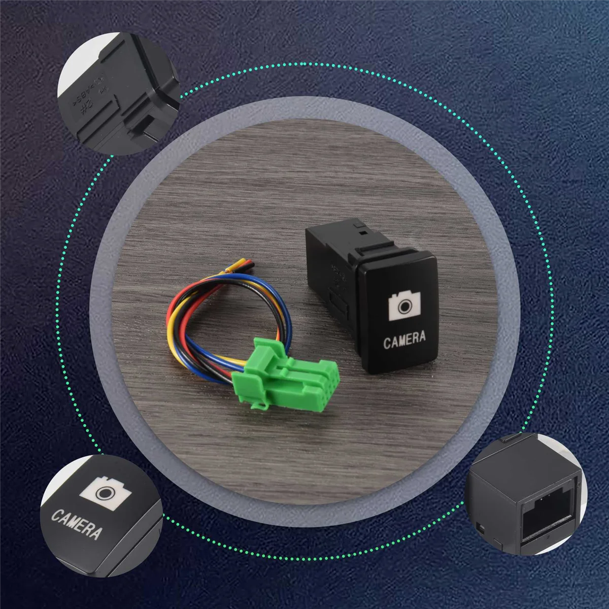 33x22 мм 12 В синий светодиодный переключатель включения/выключения для Toyota Landcruiser Yaris RAV4 черный