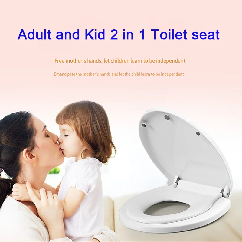 WETIPS Universal Mother Child Toilet Seat PP Slow Close Toilet Lid Detachable Kids Ring With Strong Megnetic U V O Shape