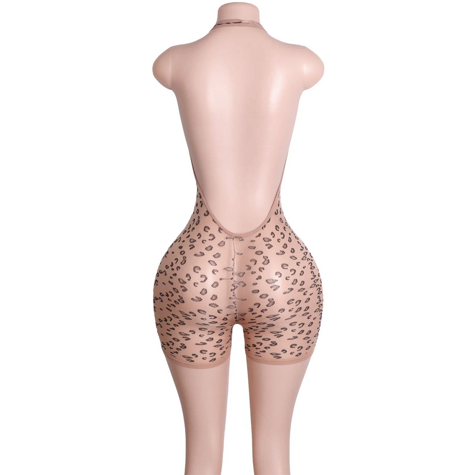 مثير ليوبارد طباعة ارتداءها ملابس السباحة البوليستر السراويل العميق الخامس القطب الرقص الزي أداء ارتداء ملابس الرقص الغريبة كلوبوير #6