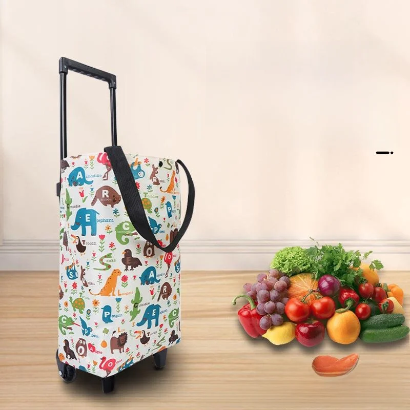 portable-collapsible-freshness-preservation-shopping-cart-lightweight-compact-foldable-market-basket-with-pull-rod-for-home-use