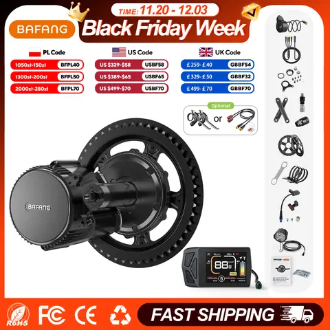 Bafang 750W 48V Kit Mid Drive Motor BBS02 BBS02B Electric Bicycle eBike Conversion Kit Powerful Central e-Bike Engine 68mm 100mm
