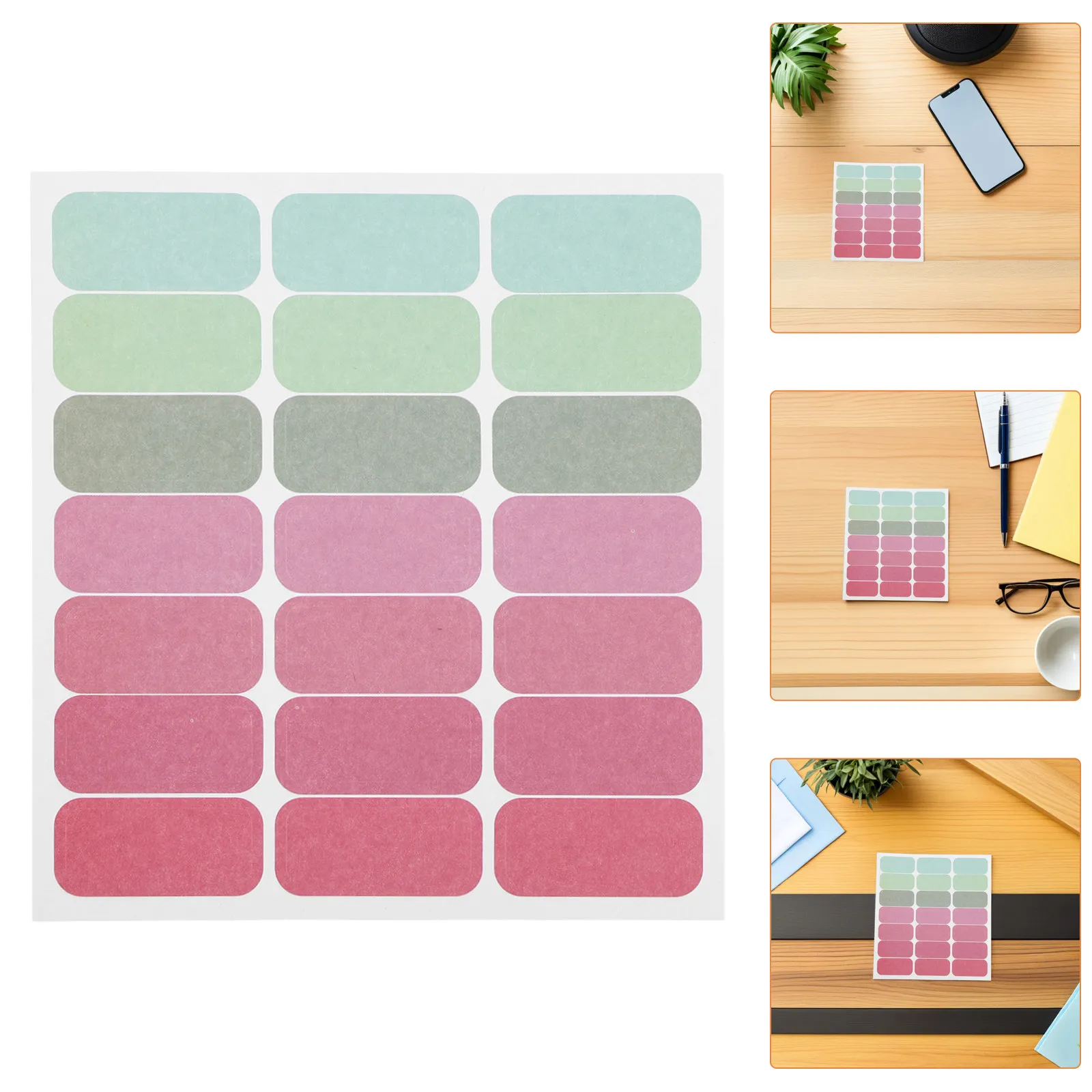 

5 Sheets Colored Label Stickers Blank Writable Self Adhesive for Essential Oil Bottles Jars Food Containers School Organization