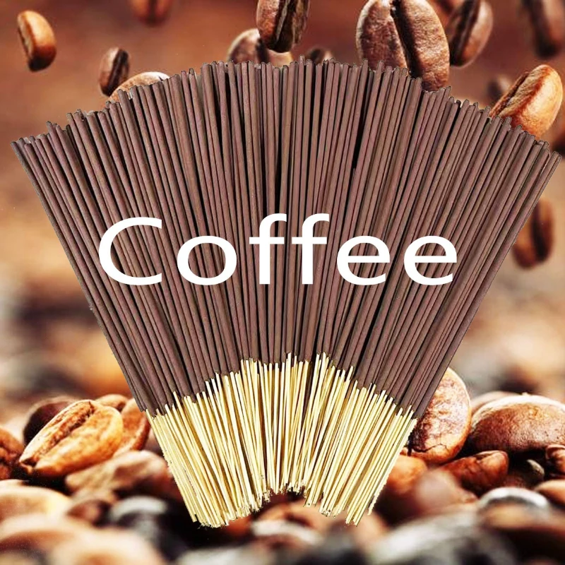 50/100/150/200/250/300 varillas de incienso de café, hechas con polvo de fragancia natural y bambú, aromaterapia refrescante para el hogar y la oficina