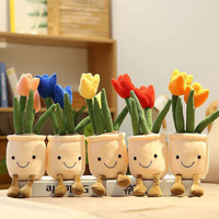 35cm Tulip Succulent Plants Plush Stuffed Toys Lily of The Valley Potted Flower Romance Bookshelf Decoration Home Accessary Gift