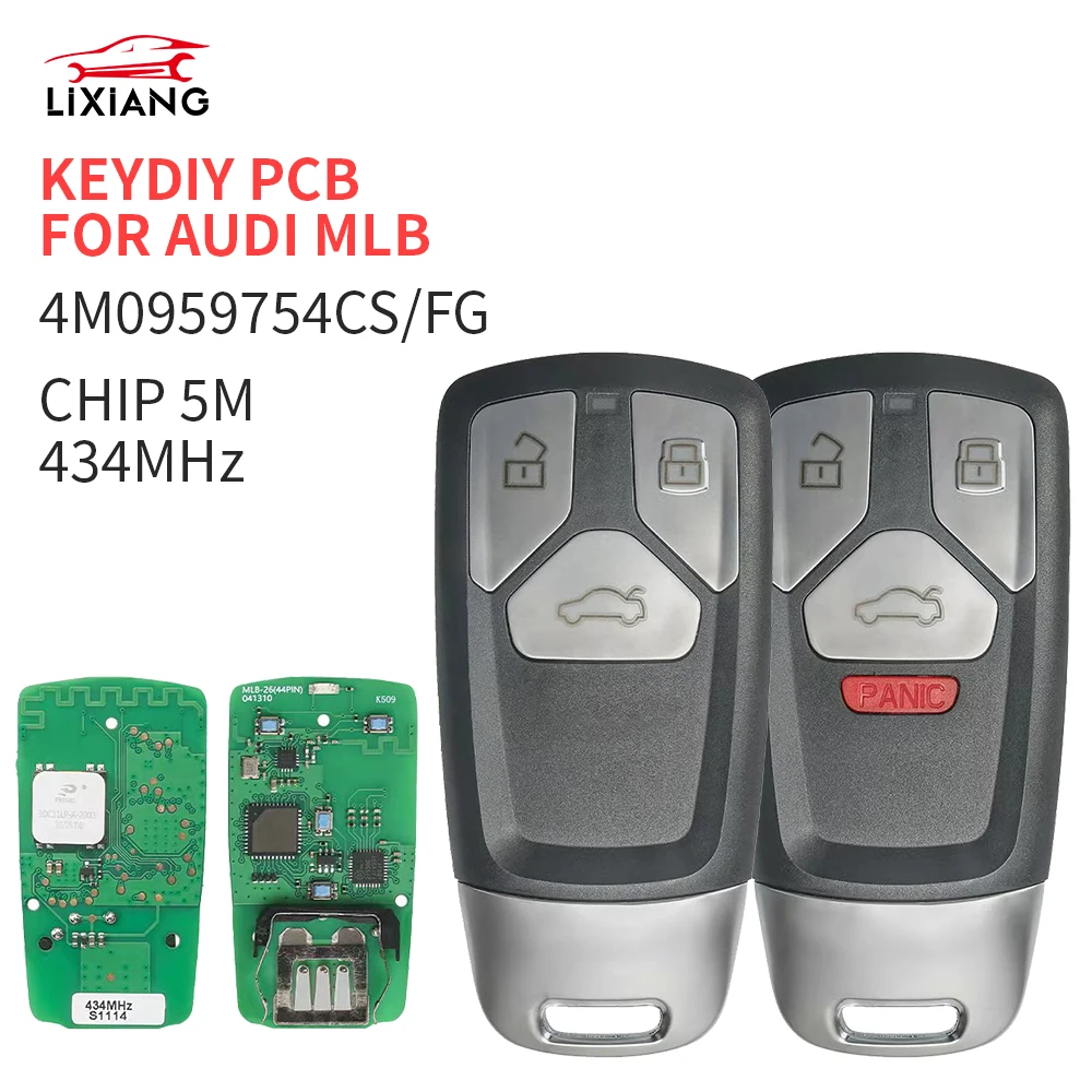 

Новый смарт-ключ-брелок Lx KEYDIY MLB 4M0 959 754 для Audi TT A4 A5 S5 Q5 Q7 SQ5, 3/4 кнопки, с чистым чипом, 433 МГц