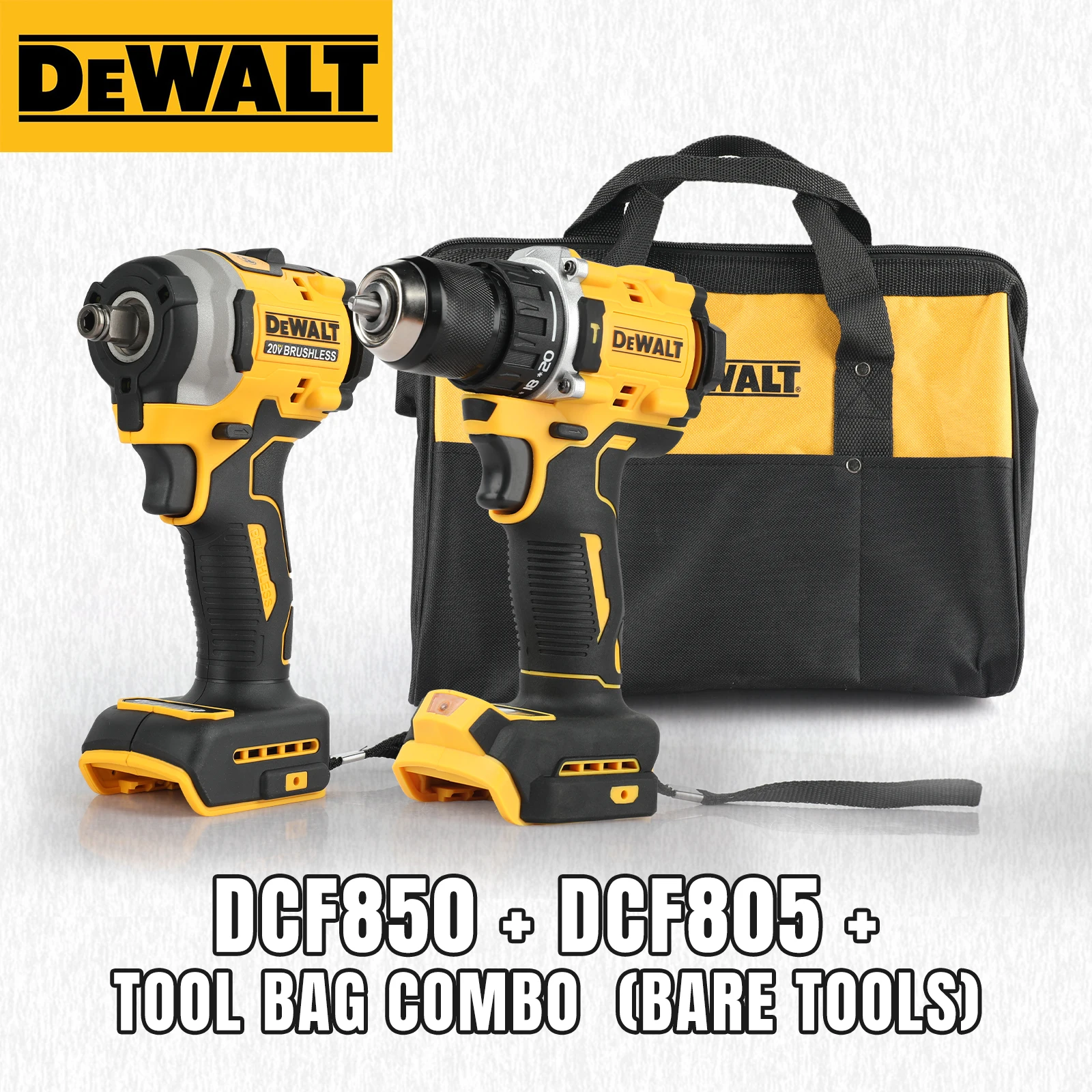 

DeWalt DCF850 и DCD805 Литиевая бесщеточная электрическая отвертка Электрический гаечный ключ Комбинация ударной дрели (без аккумуляторного блока)