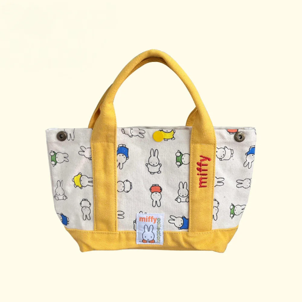 

Miffy Rabbit Cartoon Cute Embroidered Bucket Bag Thickened Hand Held Mommy Bag Handbag Canvas Bag Commuting Portable Bag