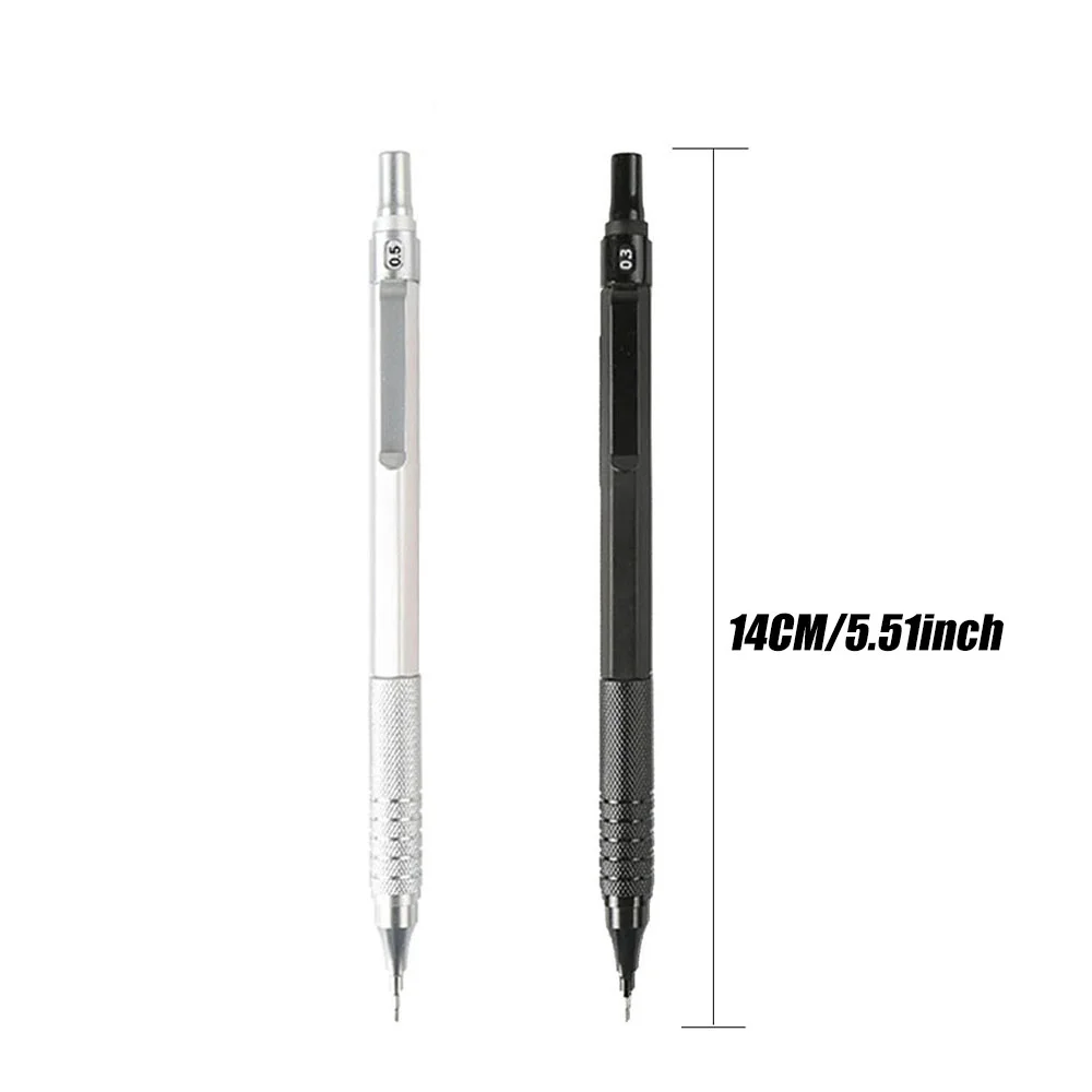 Metal Mechanical Pencil Set with 2B Lead Refill Drafting 0.5 0.7 0.9 2.0 MM Automatic Pencil For School Writing Art Supplies