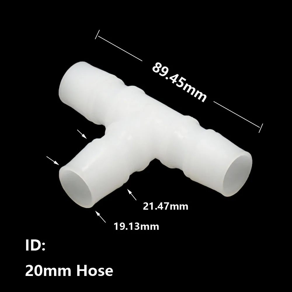 17/18/19/20/25mm złącze Tee rozdzielacz wody Barb wąż ogrodowy 3-way armatura wodna hodowla drobiu nawadniania w szklarni System