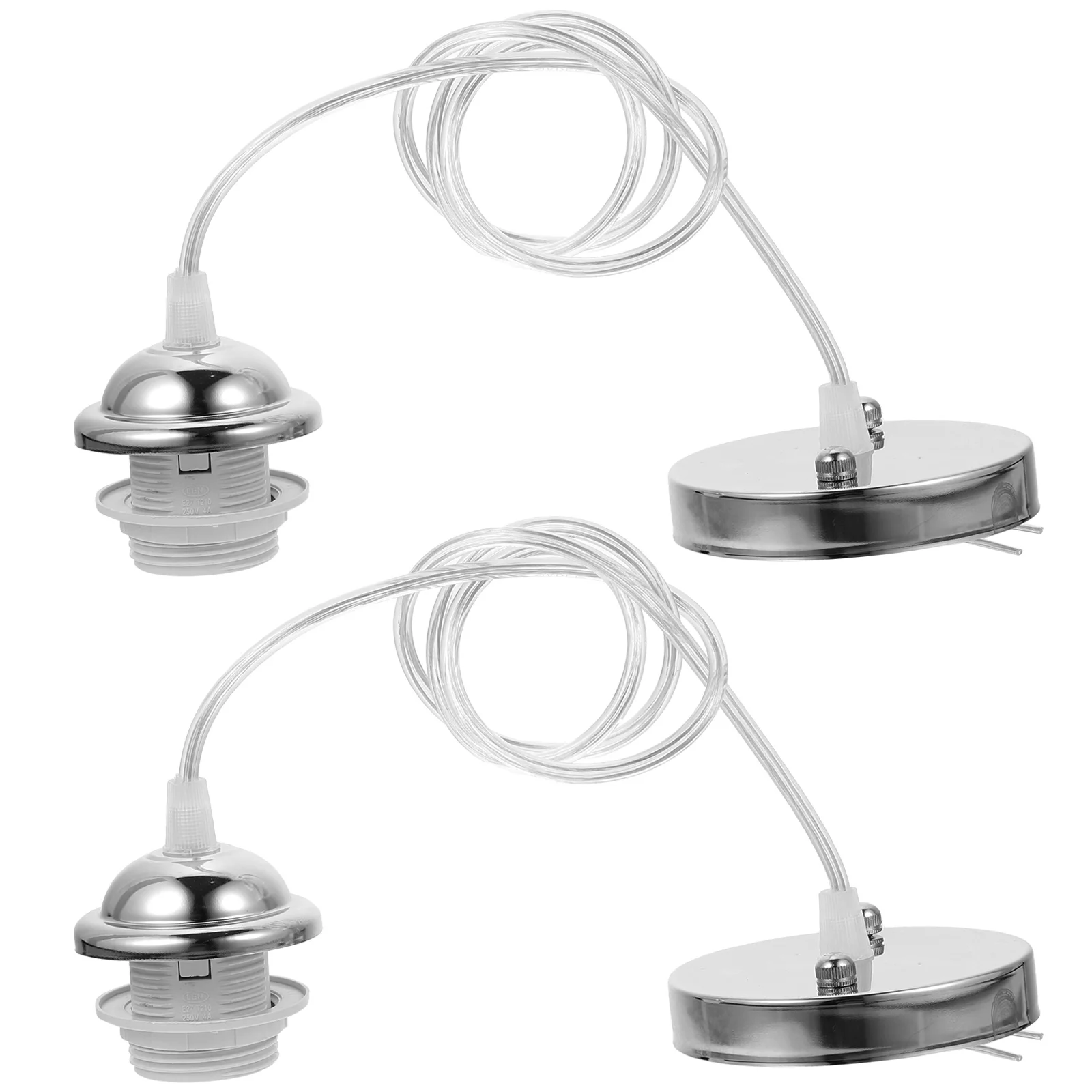 

2pcs E27 Thread Lamp Holder Metal Light Socket 1M Cord For Diy Pendant Lighting Ceiling Bulb Base Adapter, Industrial Lamp Kit