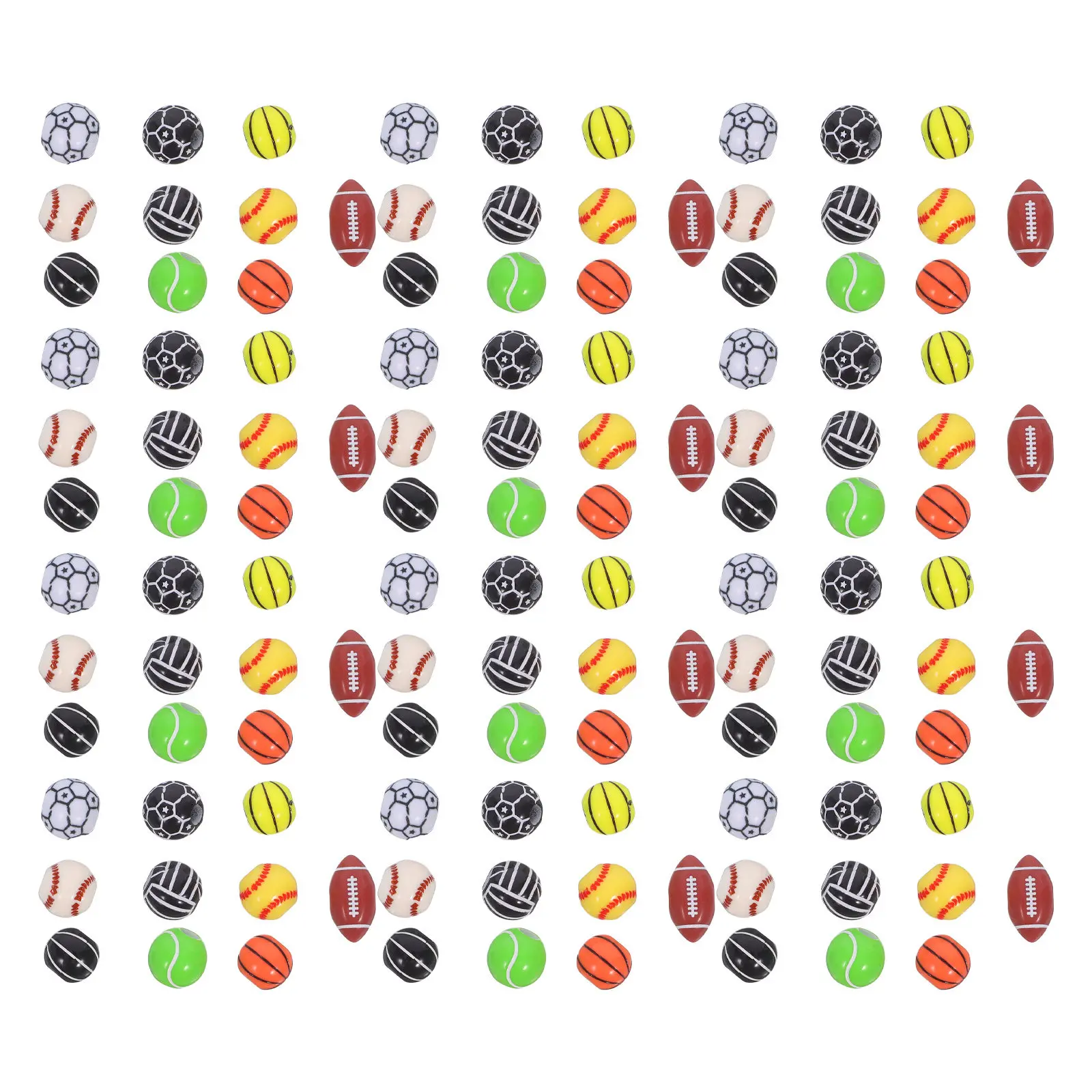 300Pcs Sports Theme Loose Beads Acrylic Lightweight Large Hole for DIY Jewelry Bracelets Keychains Baseball Basketball Soccer view 4