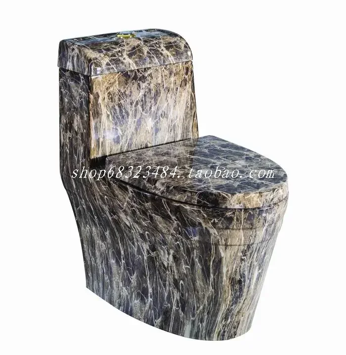 Factory Direct 2026 Boutique high-end wood grain, marble pattern toilet, super swirl one-piece toilet toilet