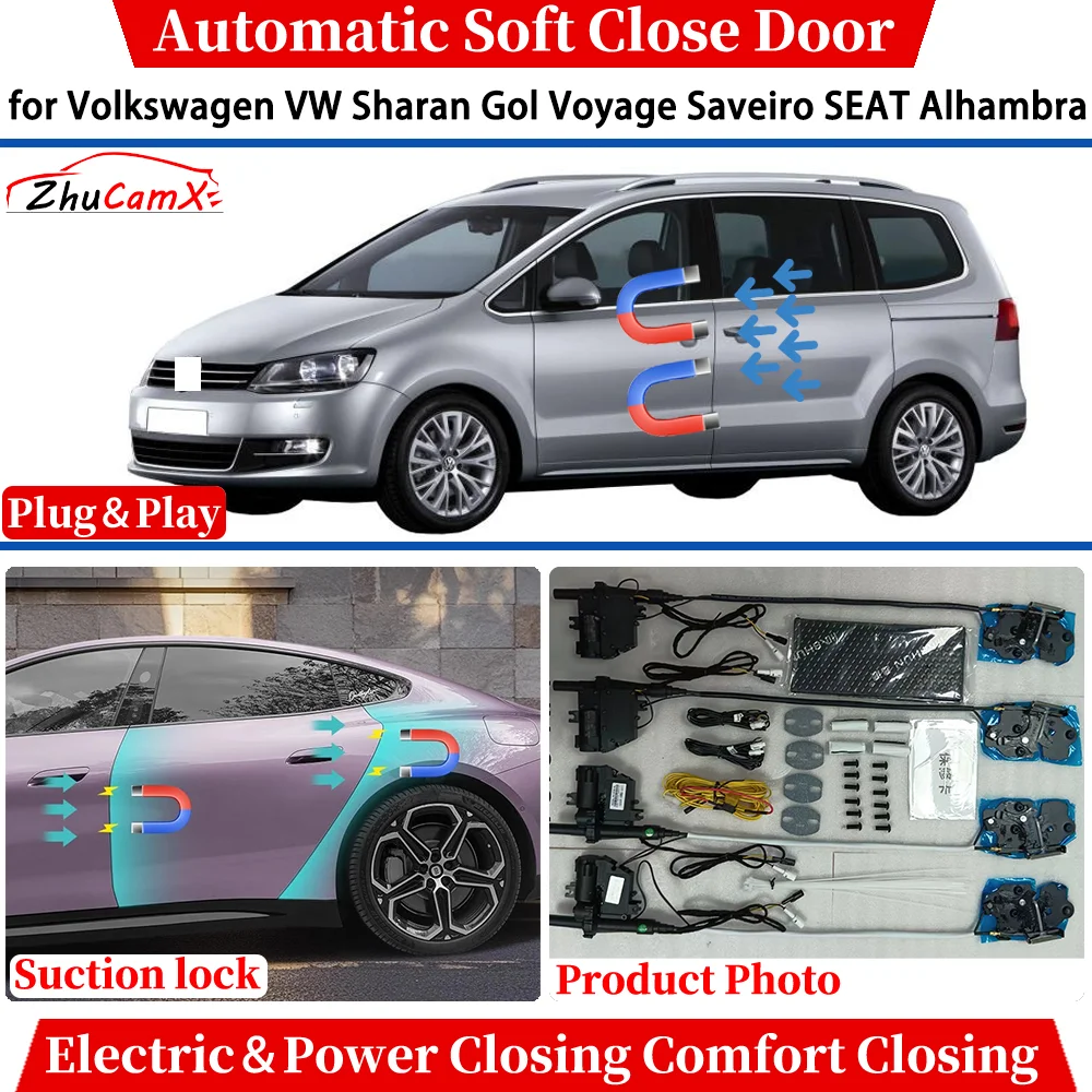 for Volkswagen VW Sharan Gol Voyage Saveiro SEAT Alhambra Car Automatic Soft Close Door Electric Power Closing Suction lock
