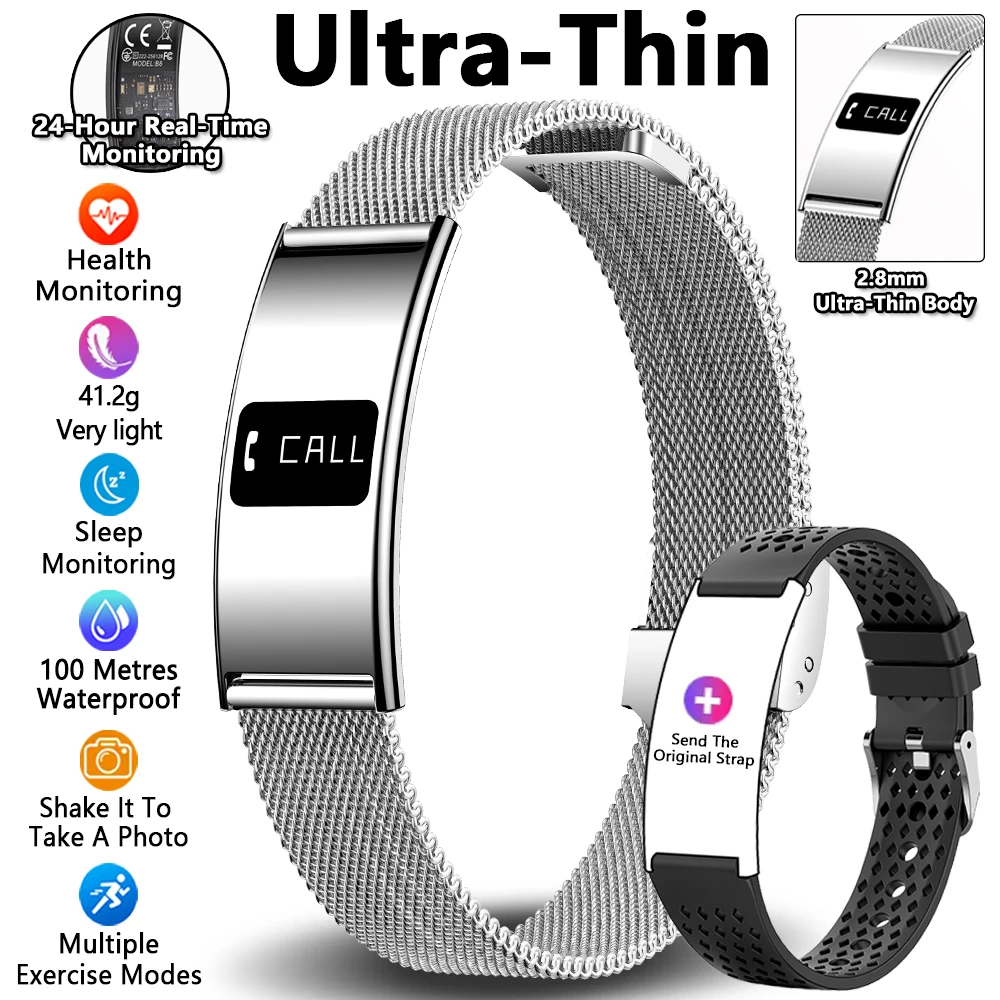 Mannen Vrouwen Slimme armband Hartslag Slaapmonitor Gezondheid Slimme band Waterdichte sport Fitness Tracker Smartwatch voor Android iOS