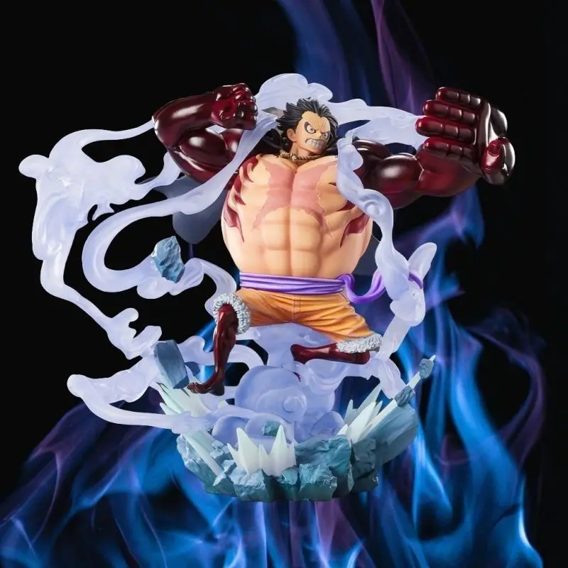 

2025 One Piece ZERO Ghost Island Luffy Four Speed Monster Battle Super Battle Цельная модель Коробка с орнаментом Набор ручной работы