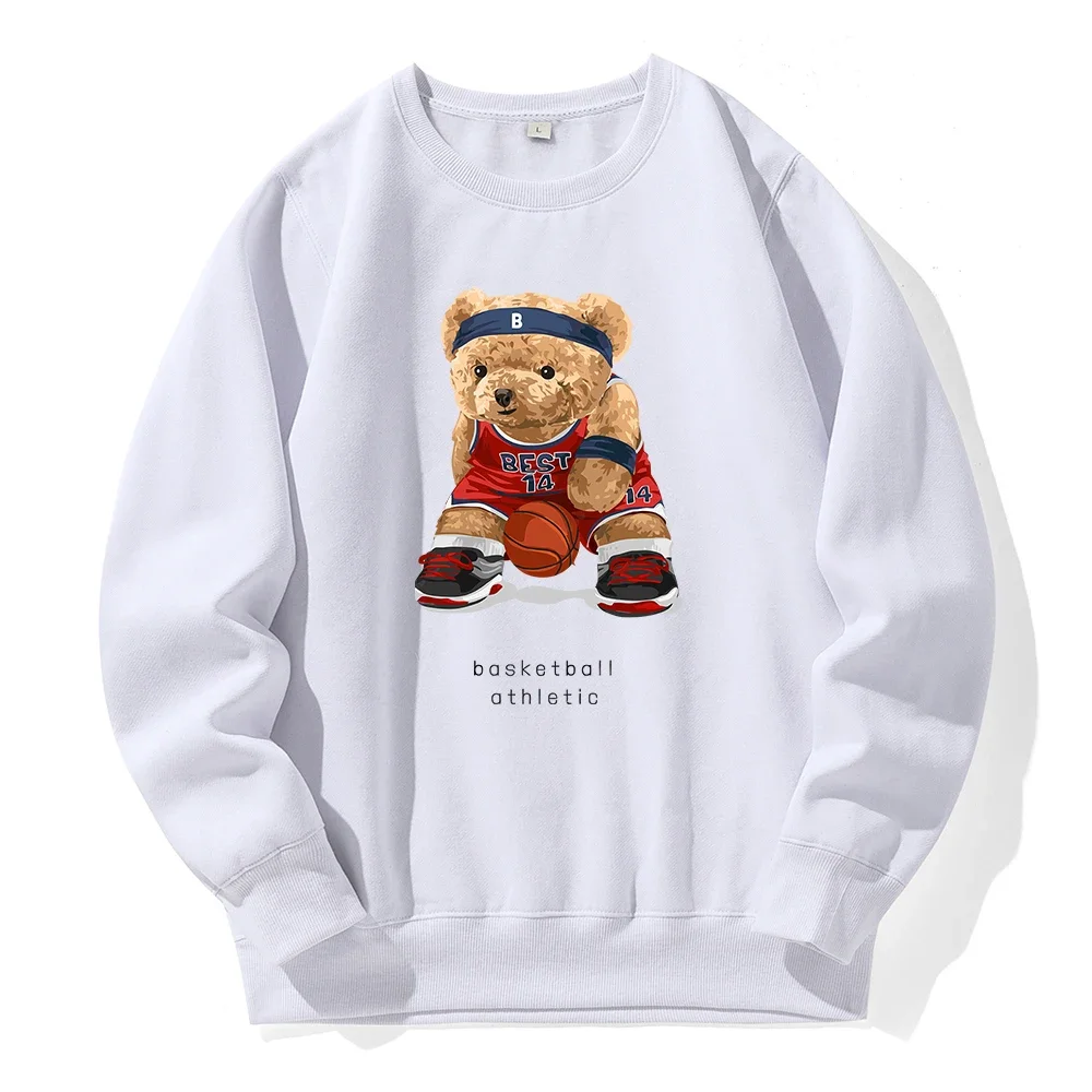 

No Best14 Teddy Bear Basketball Athletic Sweatshirt Men Loose Casual Fashion Hoodie Funny Novelty Hoody Street Sports Hoodies