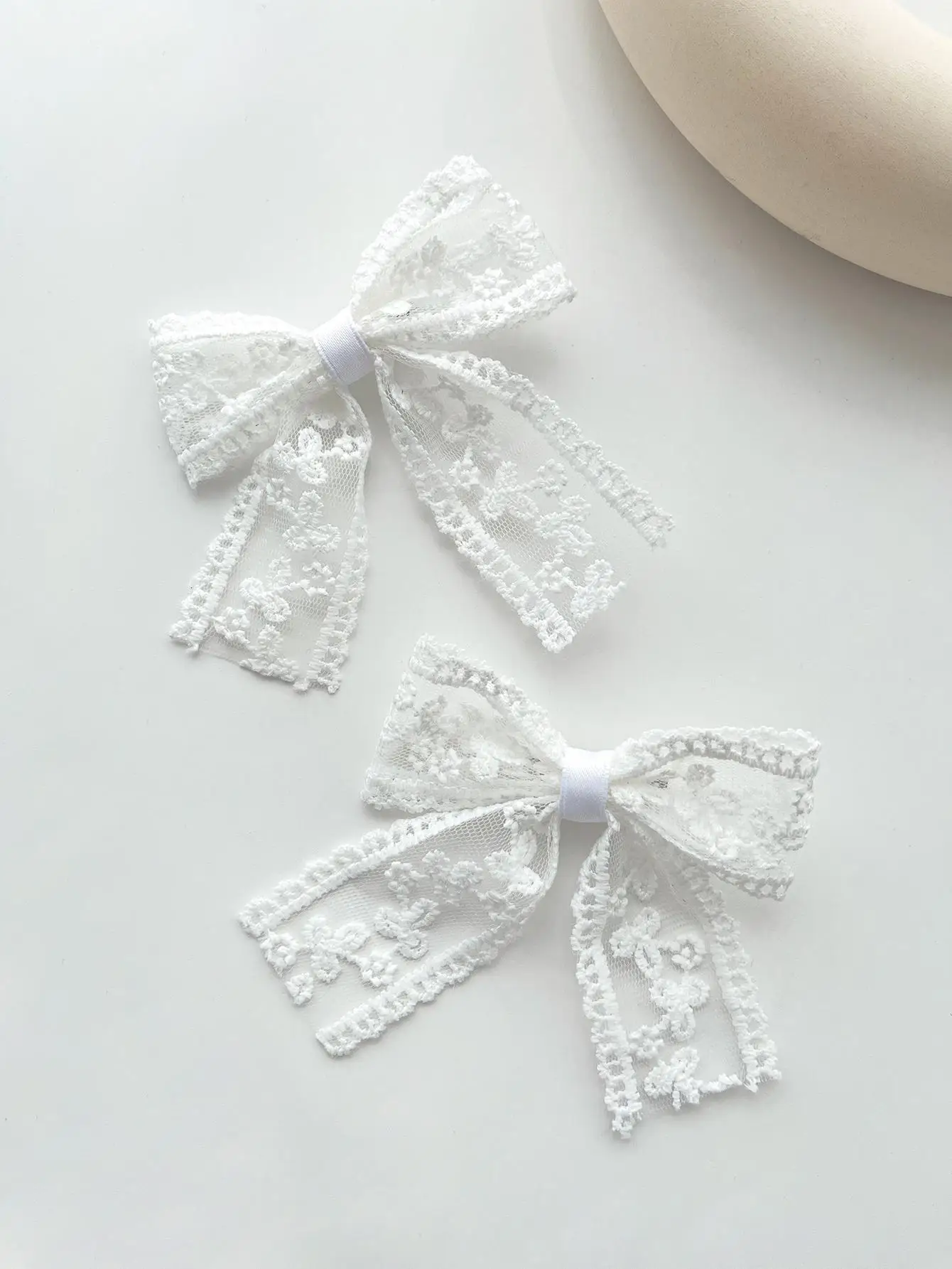 2pcs/set Ladies\' fashionable, simple, sweet and cute lace bow versatile hair accessory hair clip