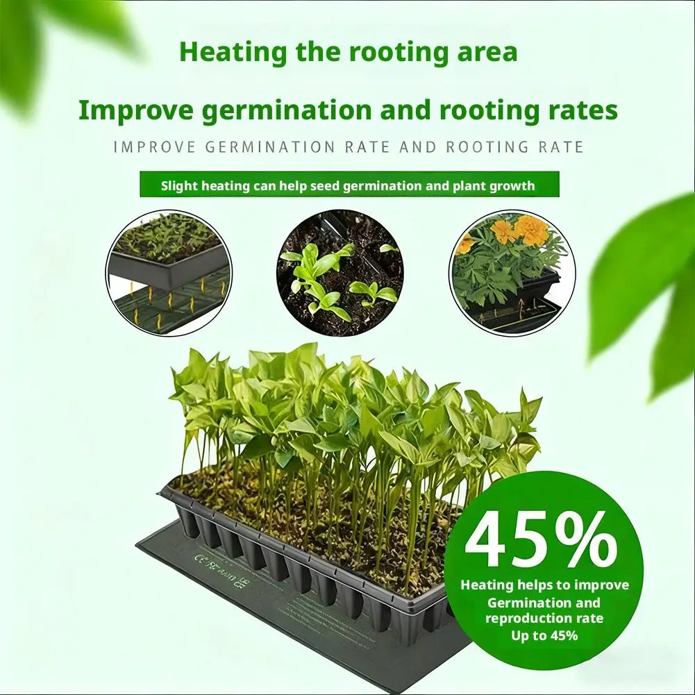8.5W Plant Heat Mat PU Leather Plant Warming Mat Indoor USB Warm Hydroponics Heating Pad For Indoor Plants Reptiles