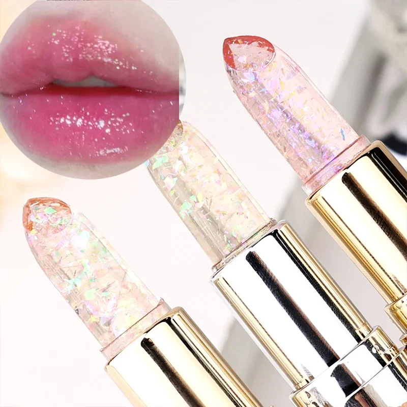 4 Colors Transparent Pearlescent Lipstick Moisturizer Crystal Jelly Lipsticks Sexy Temperature Color Changing Lip Balm Lips Care