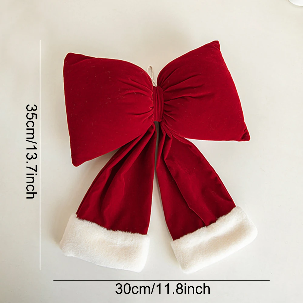 Weihnachten rote Samtschleifen Weihnachtsbaum Ornamente für Weihnachten Home Dekorationen Kranz Treppen Geländer Dekore Neujahr Geschenkzubehör – Detail 18