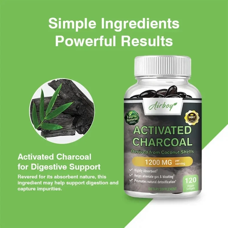 

Капсулы с активированным углем - очищение кишечника, уменьшение вздутия и газов, улучшение здоровья кишечника и пищеварения, поддержка иммунитета.