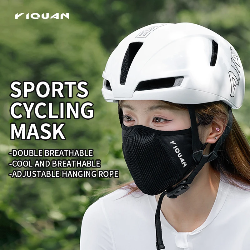 YIQUAN Sports Cycling Mask - Double Breathable Mesh, 9g Lightweight, Adjustable Earloop, UV Protection for Outdoor/Bike