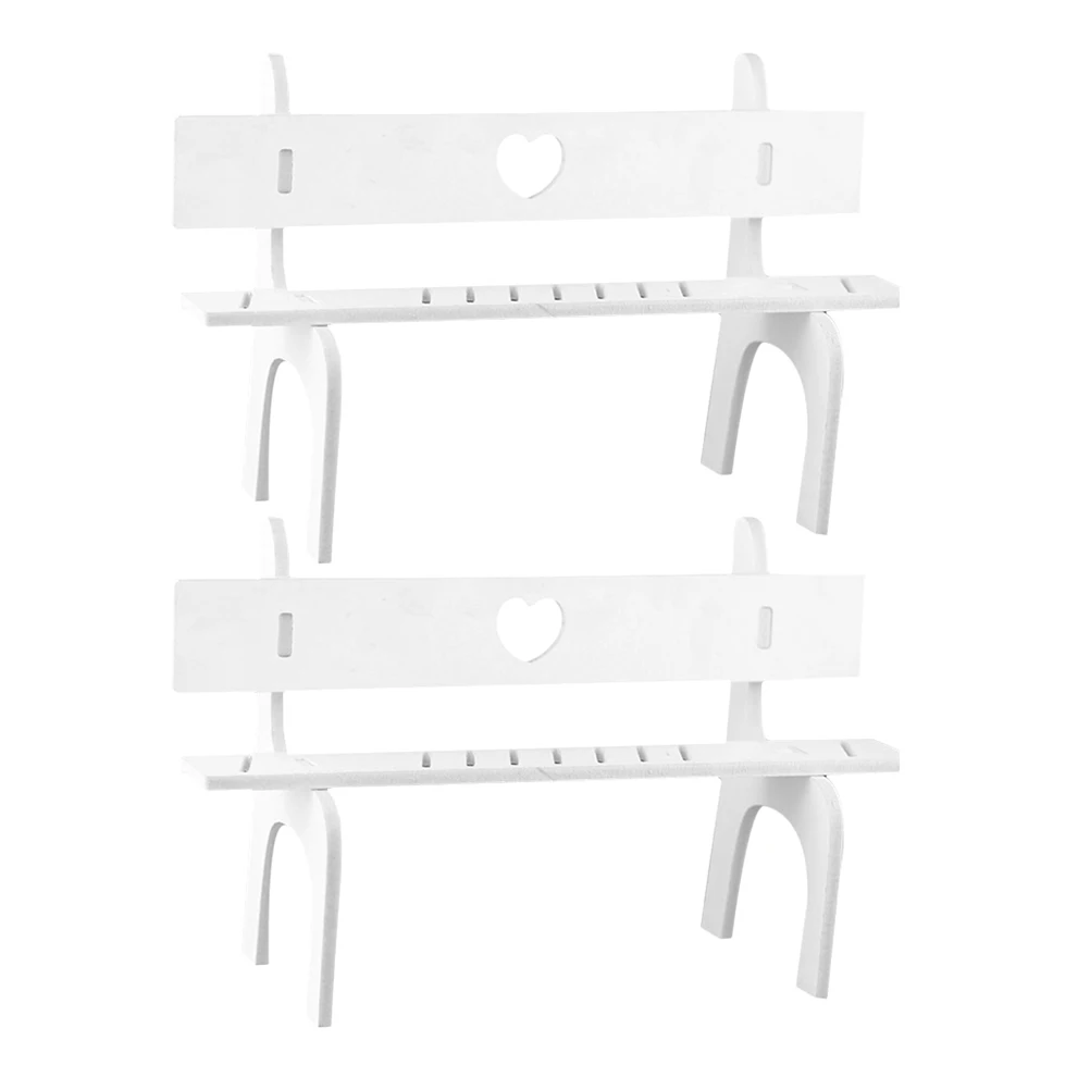 

2Sets Hanging Leg Stools Wooden Chairs White Color Easy DIY Assembly Photo Props Room Decoration DIY Chairs