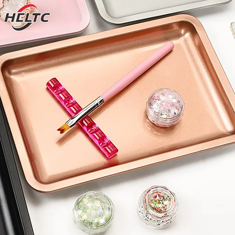 صحن حلويات مستطيلي صلب مقاوم للصدأ ، صينية وجبات خفيفة على الطراز الياباني ، فواكه مجففة ، أدوات طاولة فوضيّة #5