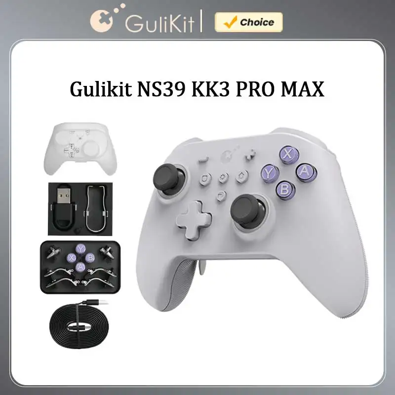 GuliKit KK3 MAX Wireless Controller with Hall Joystick,NS39 KingKong 3 Bluetooth Gamepad for PC Nintendo Switch OLED Android iOS