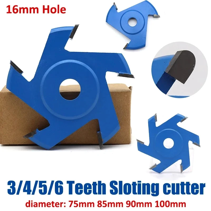 1pcs 5/6-Teeth Sloting Cutter Wood Carving Disc Knife Angle Grinder Flat Door Shaper Cutter Wheel Rotary Disc Milling Cutter