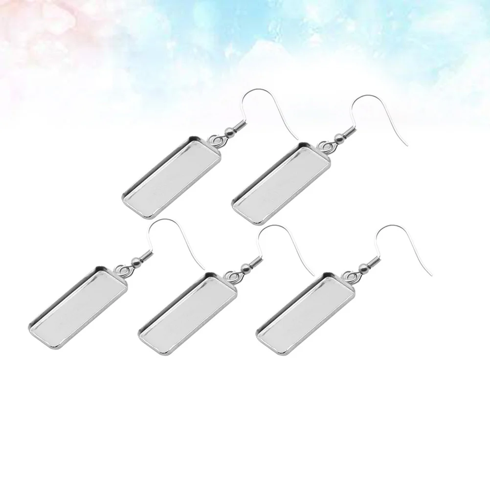 

50pcs Stainless Steel Ear Hooks For Bezel Setting Pendant Diy Earring Making Supplies Jewelry Crafts Resin Cameo Embellishment