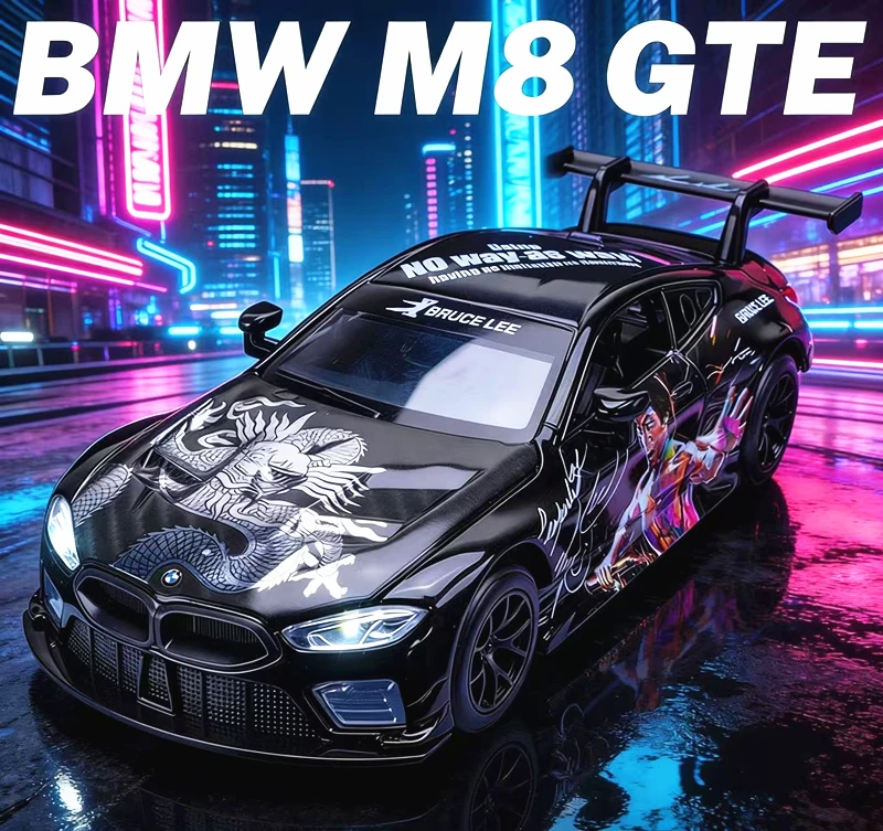 

New Product 1:32 BMW M8 GTE Alloy Sport Car Model Diecast Metal Track Racing Vehicle Sound & Light Simulation Children Toy Gift
