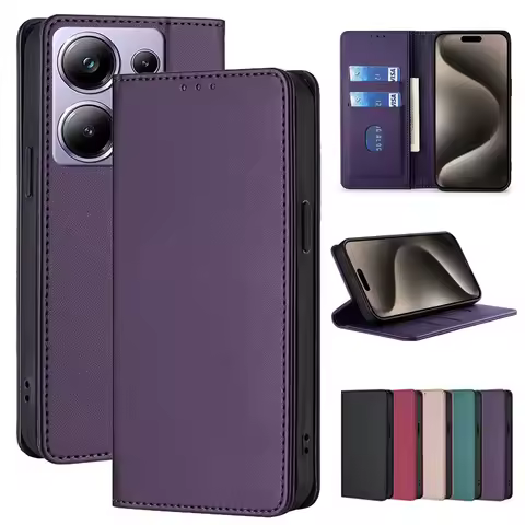 Leather Wallet Phone Case For Xiaomi POCO X6 F6 M6 C65 C61 C51 C50 C40 Mix 2S 3 4 5X 6X 8 SE Lite Pro 5G Flip Protective Cover