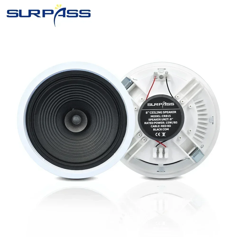 15W PA System Home Passive Ceiling Speaker HiFi Stereo Sound 8ohm Background Music Full Range Loudspeaker for Kitchen Amplifier