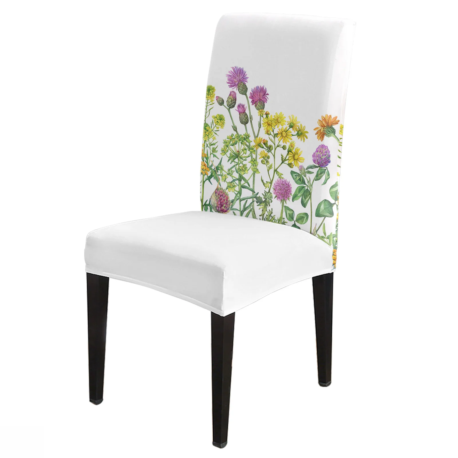 Spring Flower Daisy Butterfly Dining Chair Cover 4/6/8PCS Spandex Elastic Chair Slipcover Case for Wedding Home Dining Room