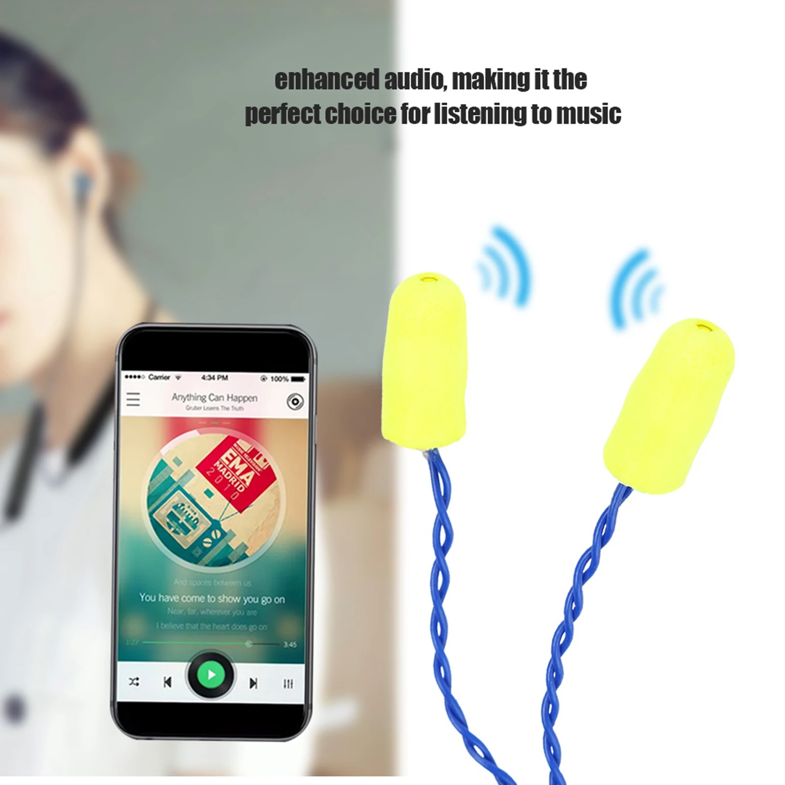 Noise Reduction Wired Earbuds Auto Racing Mini Noise Reduction Foam Earbuds Mono Racing Speakers 1/8