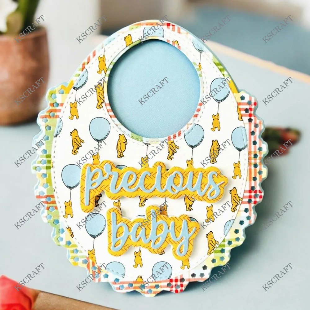 KSCRAFT-Mini bavoir en métal pour bébé, matrices de découpe d'album, pochoirs pour bricolage, scrapbooking, gaufrage décoratif, cartes en papier bricolage