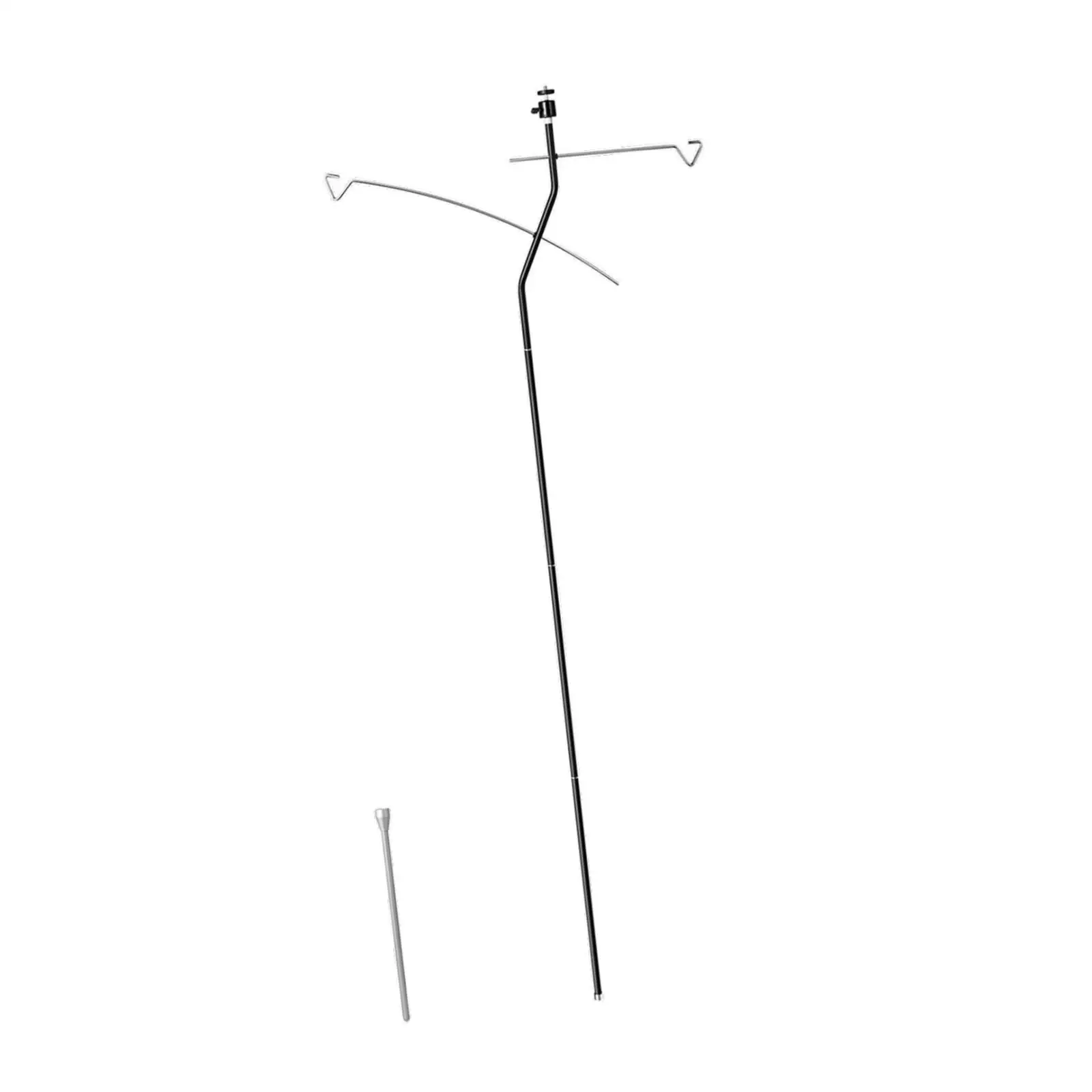 Lightweight Aluminum Camping Lantern Stand Portable Lamp Hanger Folding Pole for Outdoor Camping Supplies